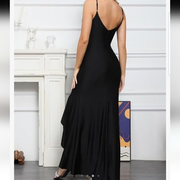 Sleeveless Spaghetti Strap  Wedding Guest Party Dress Cocktail Evening Midi - Picture 9 of 14
